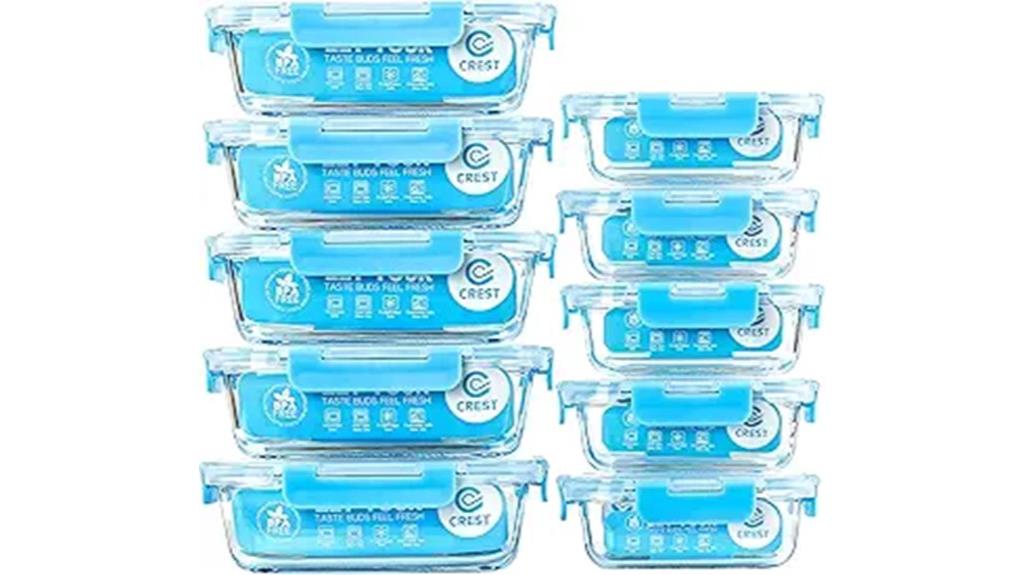 ten pack glass meal containers