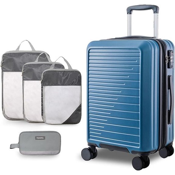 OUZZO 20-Inch Spinner Expandable Hardshell Carry-On Luggage