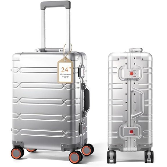 UrbanExplorer 24-Inch Aluminum Spinner Luggage