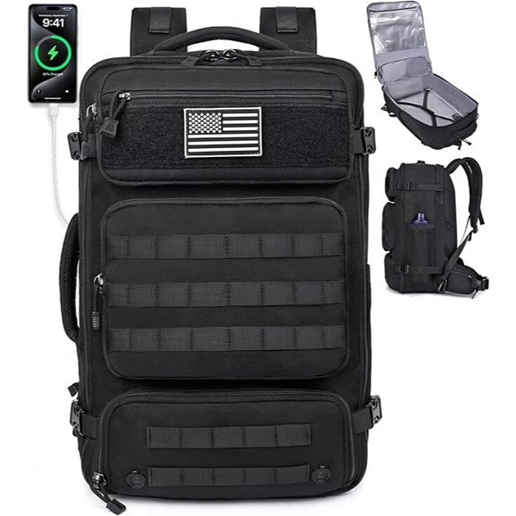 MOZETO 40L TSA Travel Backpack with USB Charging
