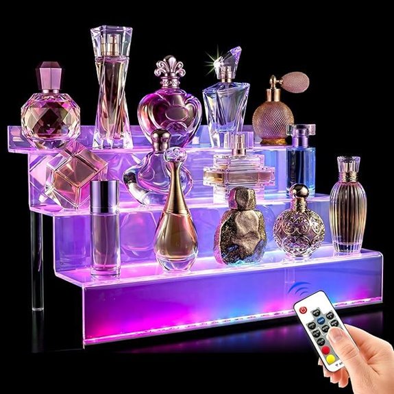 Clear Acrylic Display Riser Shelf with LED Light