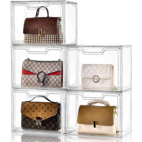 Acrylic Purse Organizer with Magnetic Door (5 Pack)