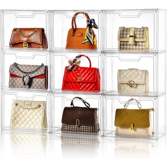 Acrylic Purse Organizer with Magnetic Door (9 Pack)