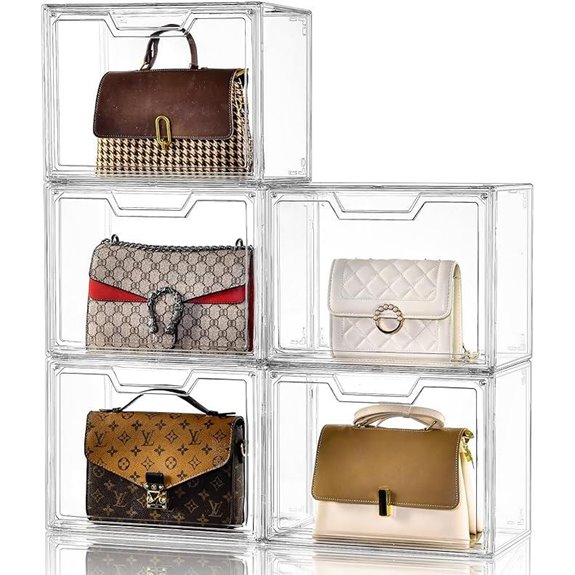 Acrylic Purse Organizer with Magnetic Door (5 Pack)