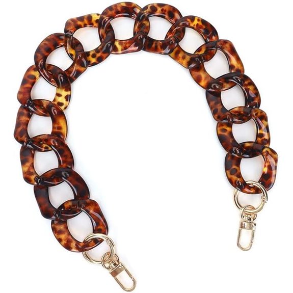 AUMEY 18 inch Oval Acrylic Chain and Clear Hand Bag Chain Set with Buckles