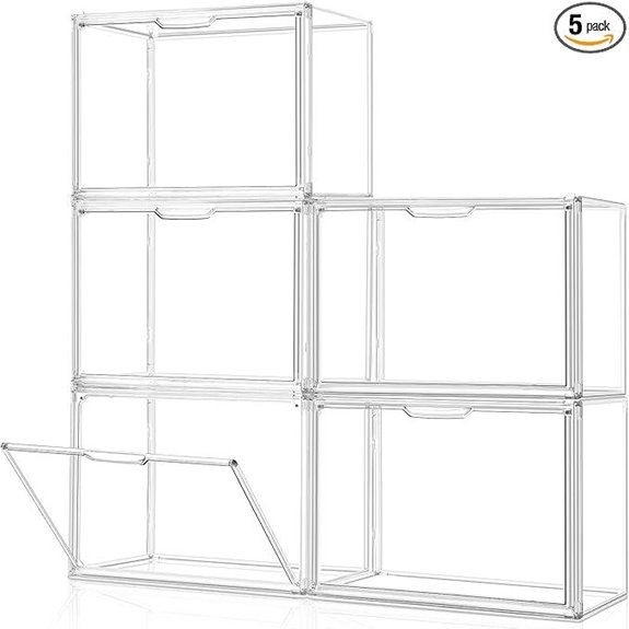 5-Pack Clear Acrylic Purse and Heels Organizer