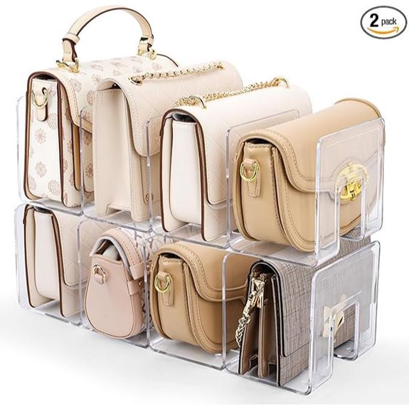 2 Pack Clear Acrylic Purse Organizer for Closet