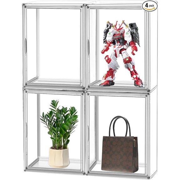 4-Pack Clear Acrylic Purse Organizer with Magnetic Door