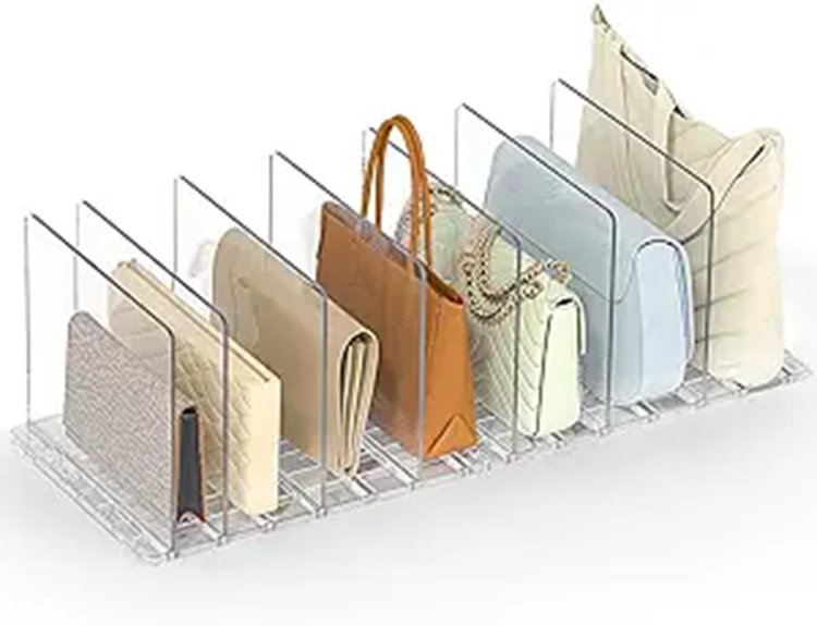 Adjustable Clear Purse Organizer for Closet Storage