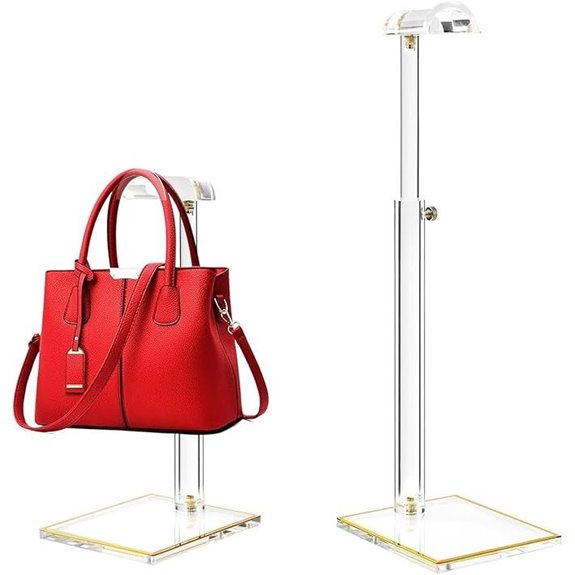 Adjustable Clear Purse Display Stands (2 Pack)
