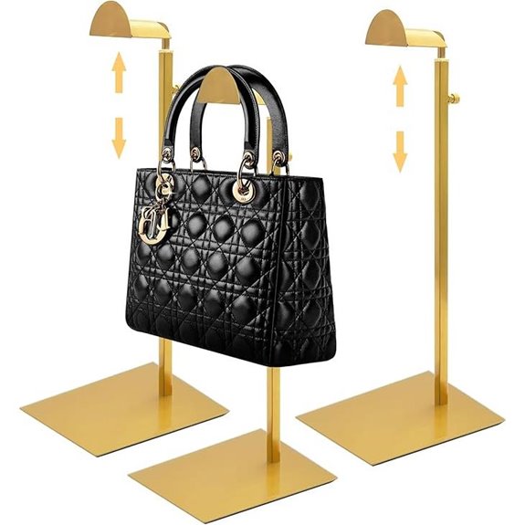 Royxen 3 Pack Adjustable Gold Handbag Racks