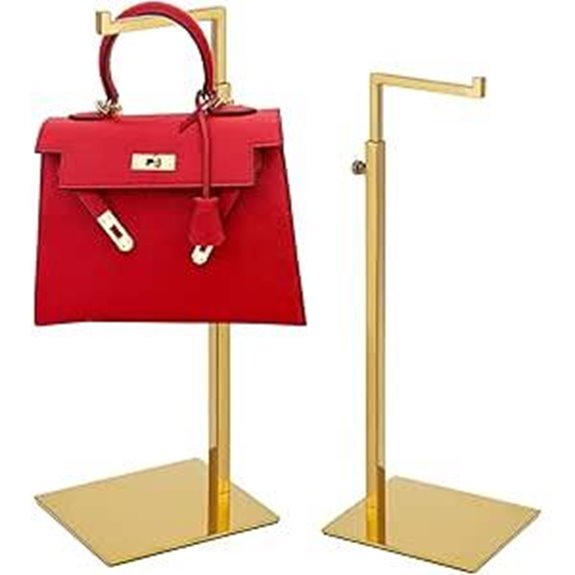 Gold Purse Display Stand 2 Pack Adjustable Height