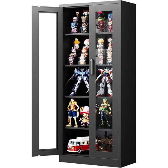 adjustable shelves glass cabinet