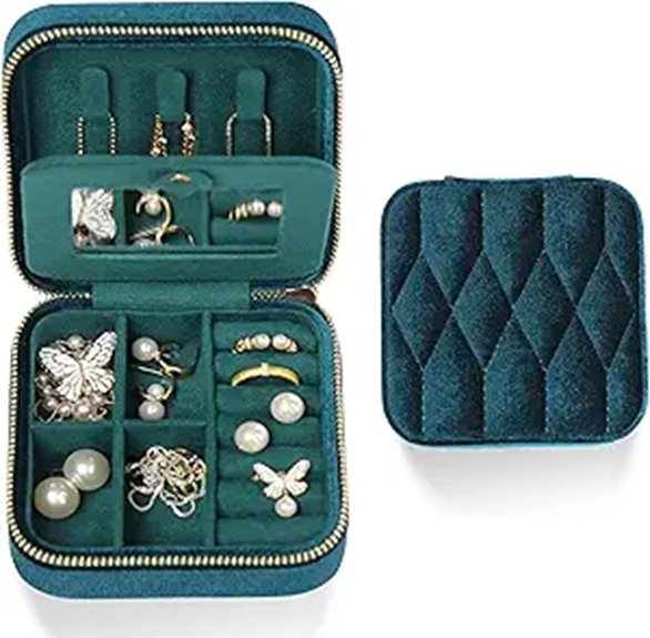 Travel Jewelry Case with Adjustable Compartments