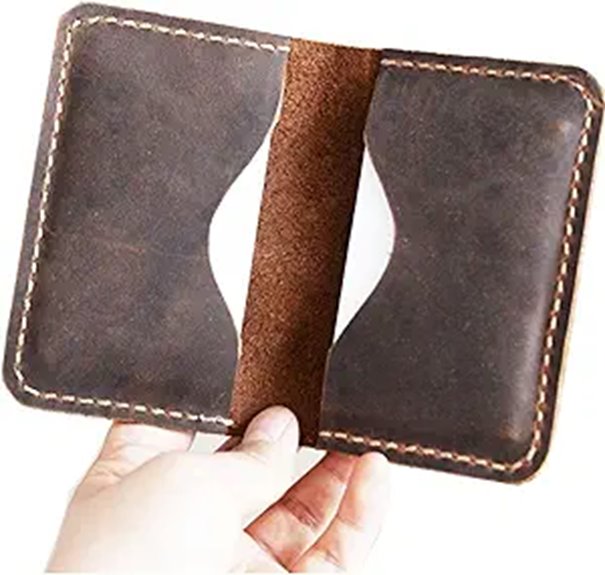 Men's Handmade Slim Leather Wallet with Card Holder