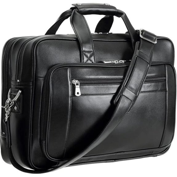 Men's Leather Laptop Briefcase and Messenger Bag