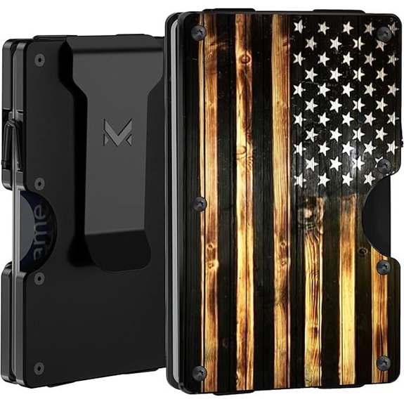 Minimalist Aluminum RFID Wallet with USA Flag Design