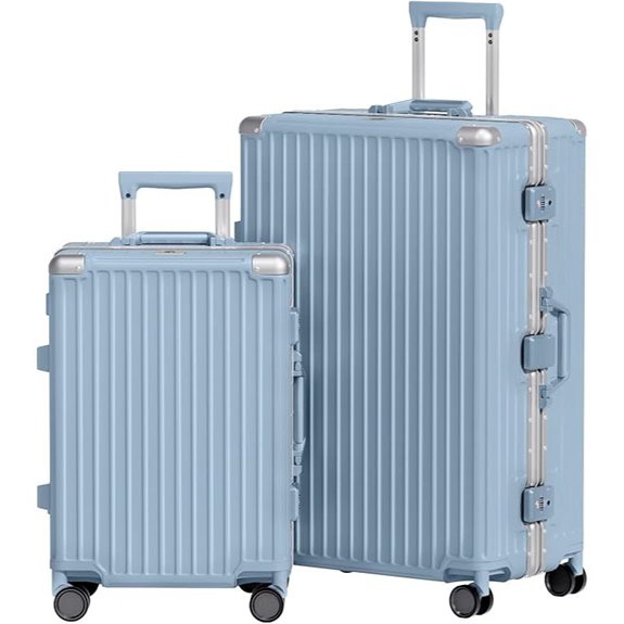 AnyZip 2-Piece Aluminum Suitcase Set with TSA Lock