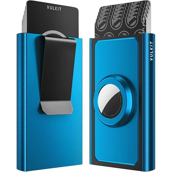 VULKIT Aluminum Wallet with Money Clip & Airtag Holder