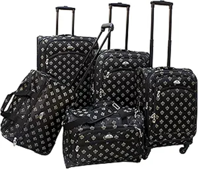 American Flyer Fleur De Lis Spinner Luggage Set