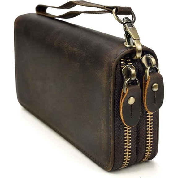 Genuine Leather Men's Long Wallet with Card Holder