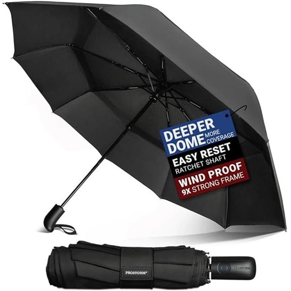 Vented Travel Umbrella with Auto Open/Close