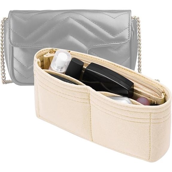 Beige Felt Purse Organizer for GG Marmont Bag