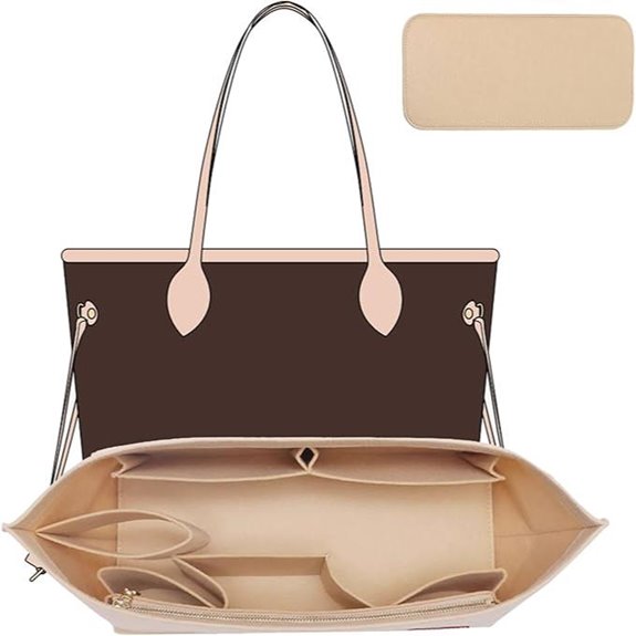 Beige Purse Organizer Insert for Neverfull GM