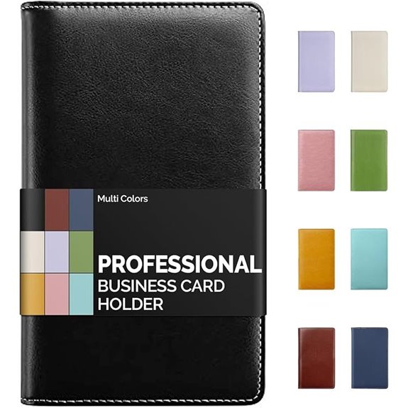 Sooez Leather Business Card Holder 240 Capacity Black