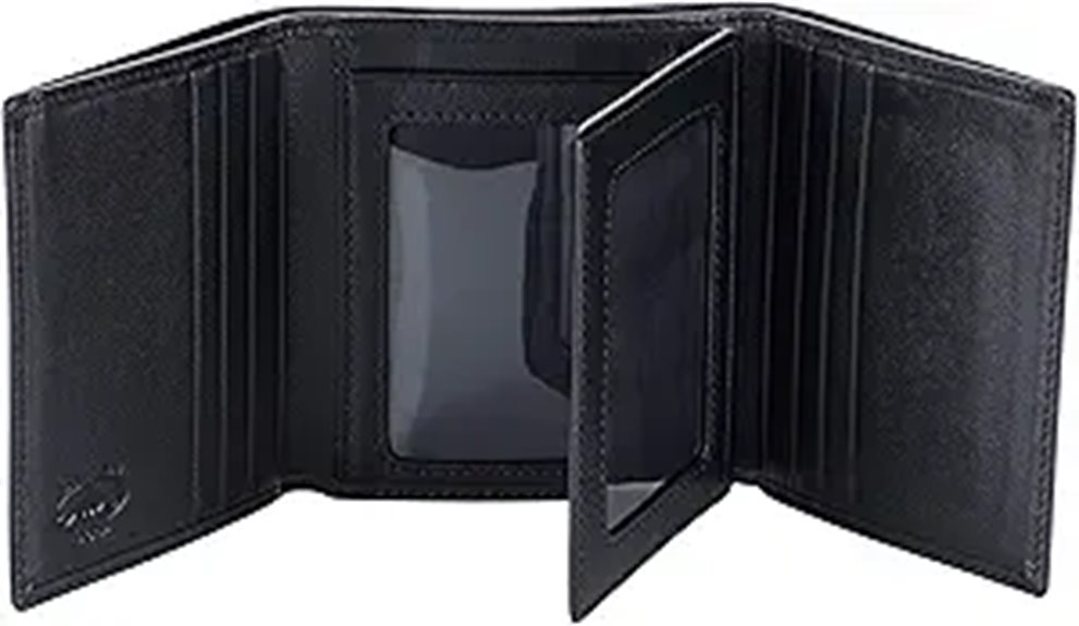 Stealth Leather RFID Wallet with ID Holder (Black)