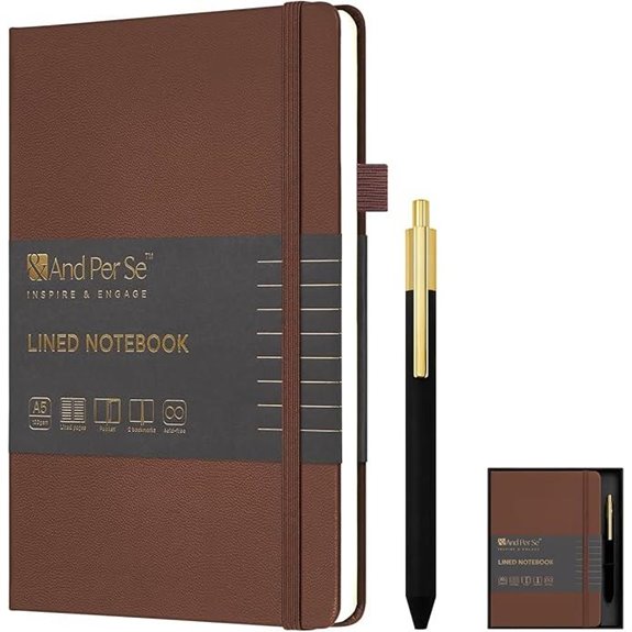 And Per Se Leather Journal & Pen Set (Brown)