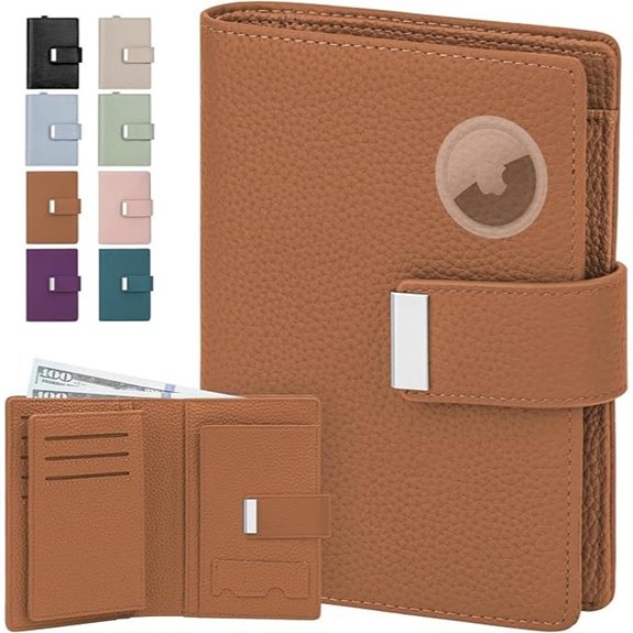 BKNOOU RFID Passport Wallet with Airtag (Brown)