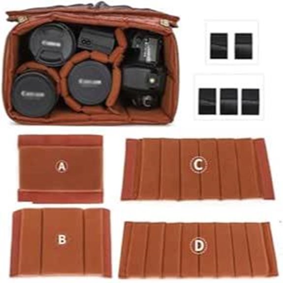 4-Pack Camera Bag Divider Inserts for Lens Protection