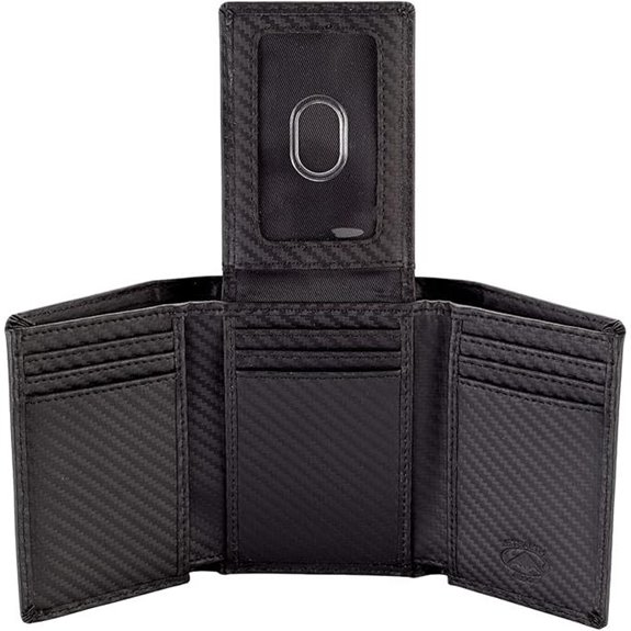 Stealth RFID Trifold Wallet with Flip ID (Carbon Fiber)