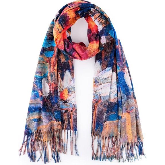 HONGTEYA Cashmere Scarf Women Winter Shawl Monet Art