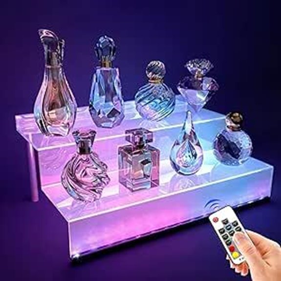 YMVV 12-Inch Clear Acrylic Perfume Shelf with LED