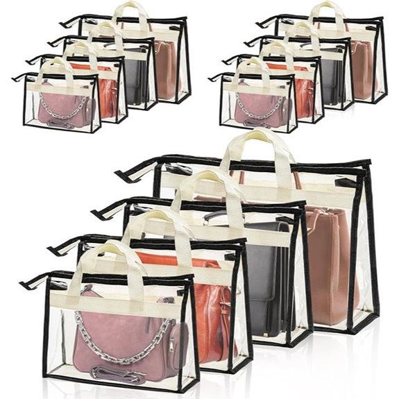 Peohud 12-Pack Clear Handbag Dust Cover Organizer