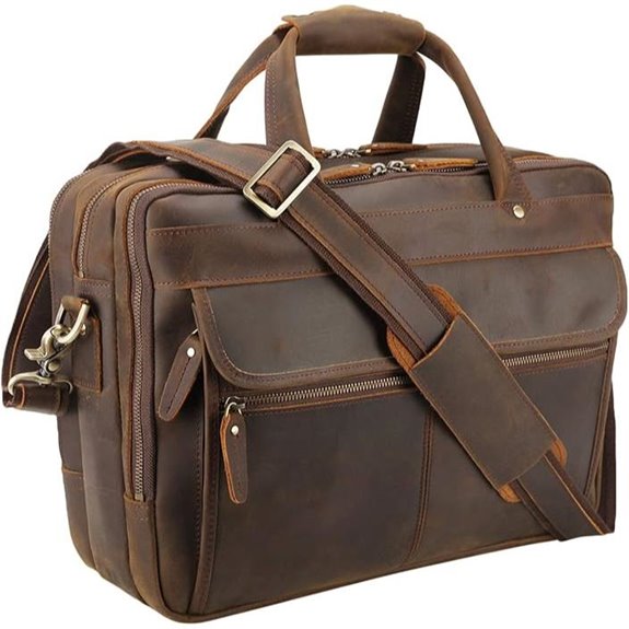 Polare Men's Full Grain Italian Leather Briefcase