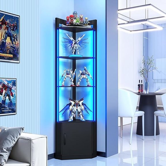 5-Tier Corner Shelf with RGB LED Lights