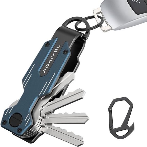 Key Organizer with Pocket Clip and Carabiner