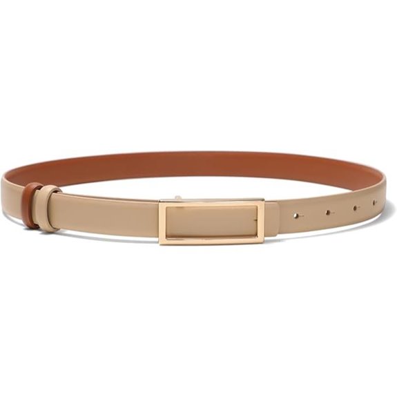 Reversible Leather Skinny Women's Belt for Jeans