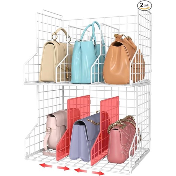 Adjustable Purse Organizer Set for Closet Storage