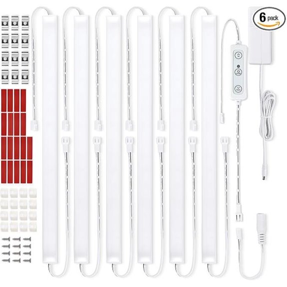 Litever Under Cabinet LED Light Kit 6 Pcs Dimmable