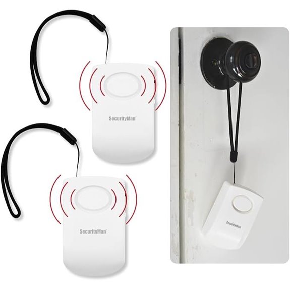 Securityman Door Handle Alarm 2 Pack 130dB Vibration Trigger
