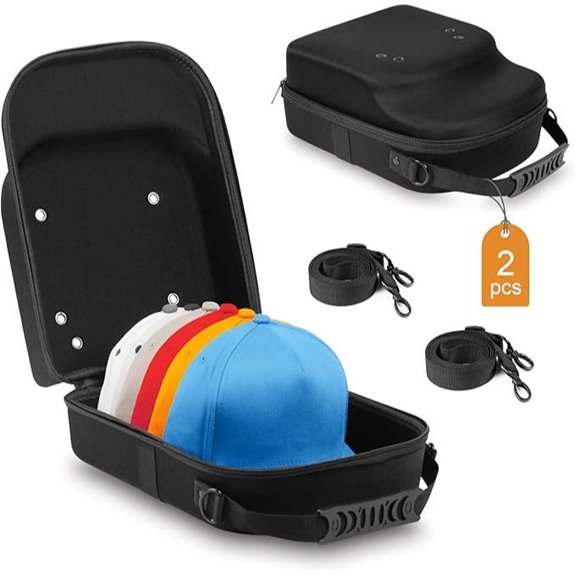 2-Pack Hat Travel Cases with Handle and Trolley Sleeve