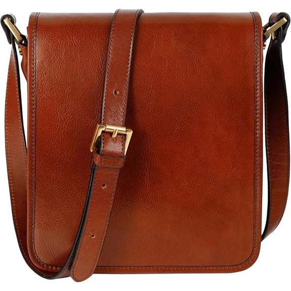 Time Resistance Italian Leather Messenger Bag for Men