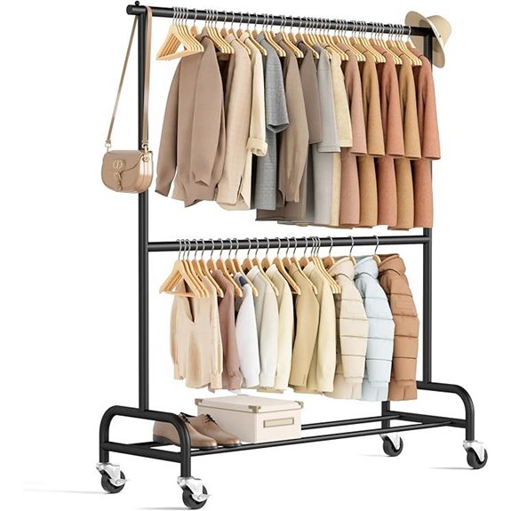 MISSLO Heavy Duty Rolling Clothes Rack