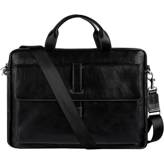 Time Resistance Leather Briefcase for Men and Women