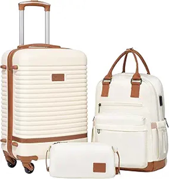Coolife 3-Piece Hardshell Luggage Set with TSA Lock