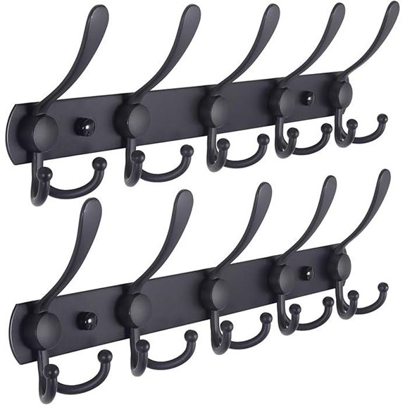 Heavy Duty Wall-Mounted Coat Rack 2 Pack